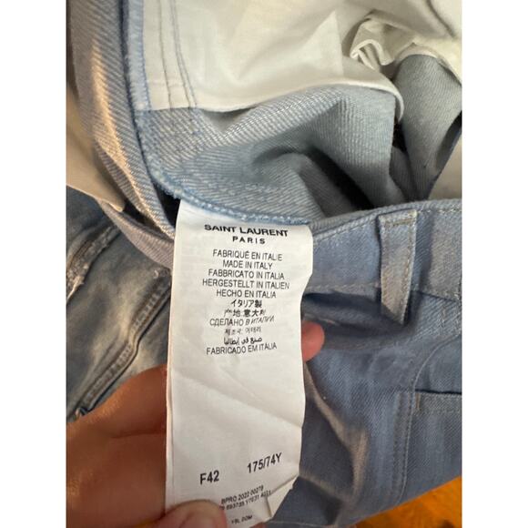 Women's Saint Laurent Paris Season 2022 High Rise Wide Leg Jeans size FR42 - Picture 7 of 8